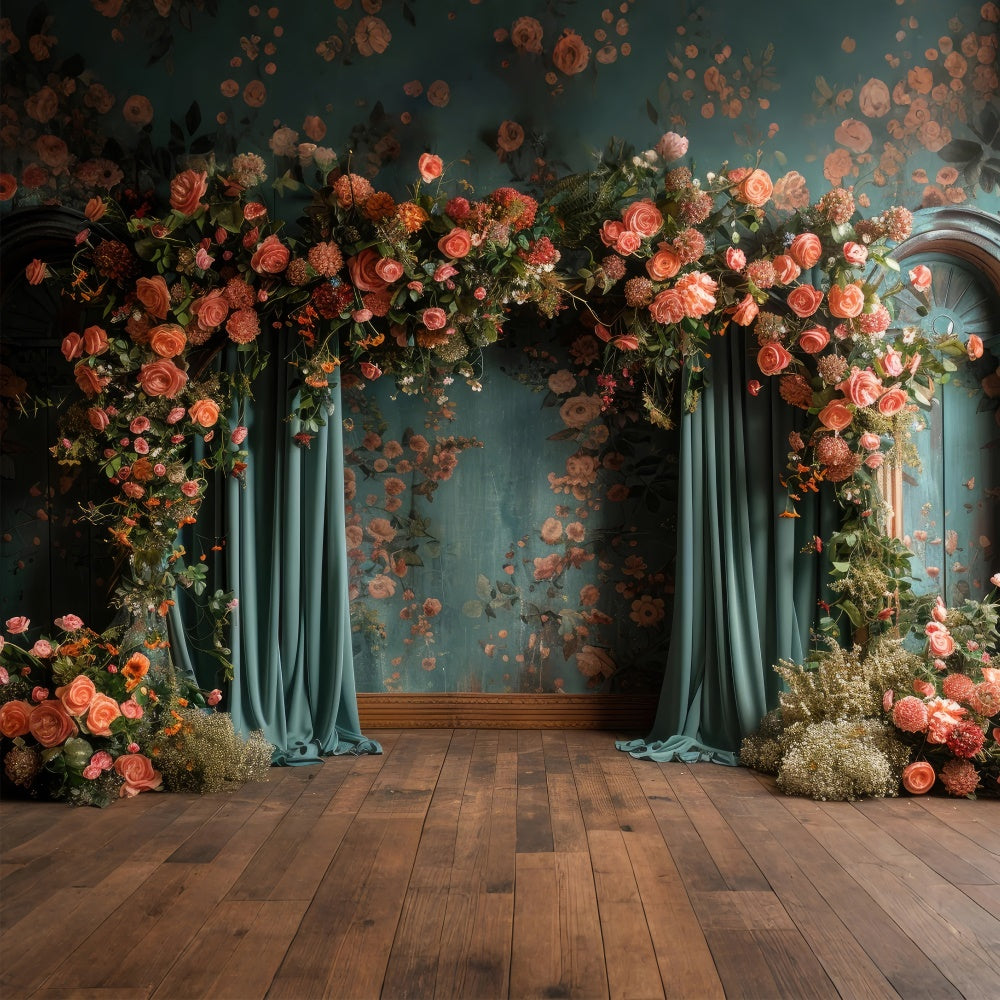 Floral Backdrop Photography Elegant Rustic Rose Decor Backdrop BRP1-353