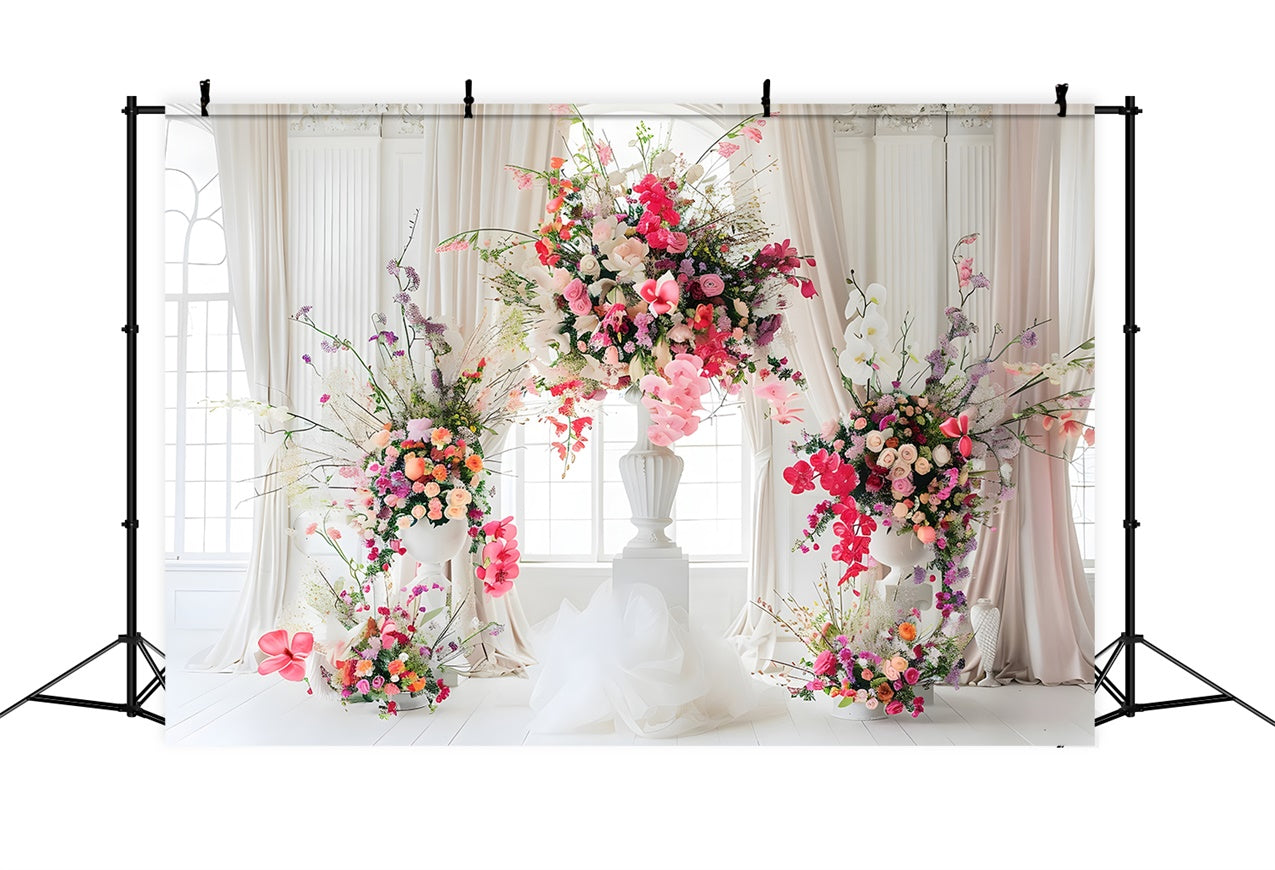 Floral Photo Backdrops Bright Rose Orchid White Backdrop BRP1-360