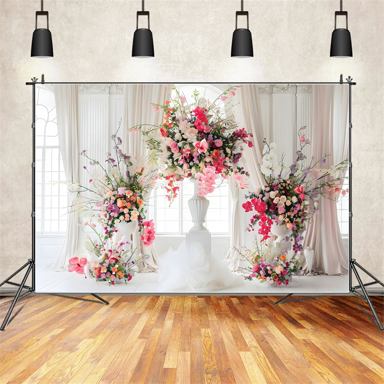 Floral Photo Backdrops Bright Rose Orchid White Backdrop BRP1-360