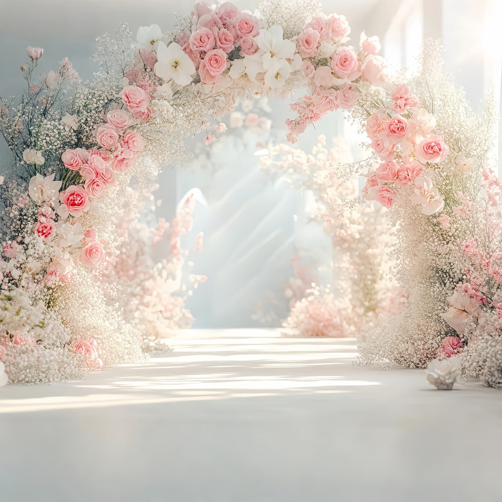 Floral Backdrop Blooming Pink Flower Wedding Backdrop BRP1-361