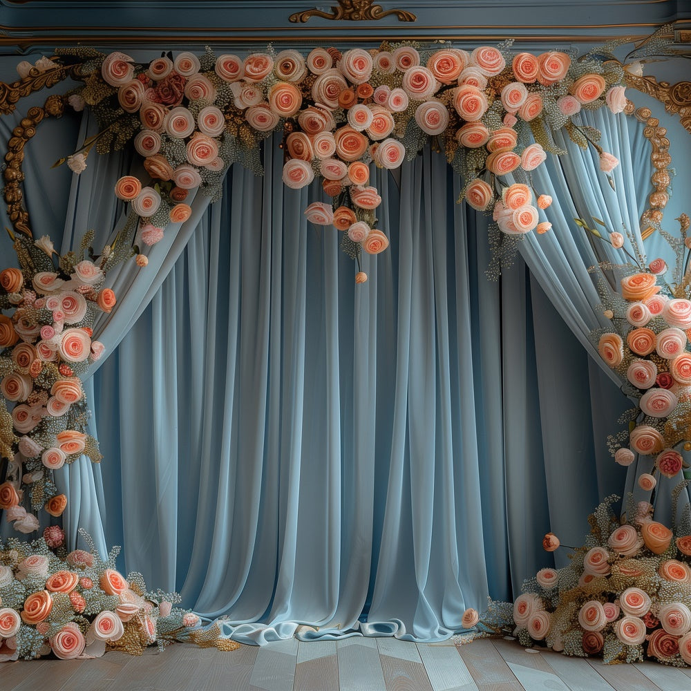 Floral Photo Backdrops French Inspired Rose Arch Backdrop BRP1-368