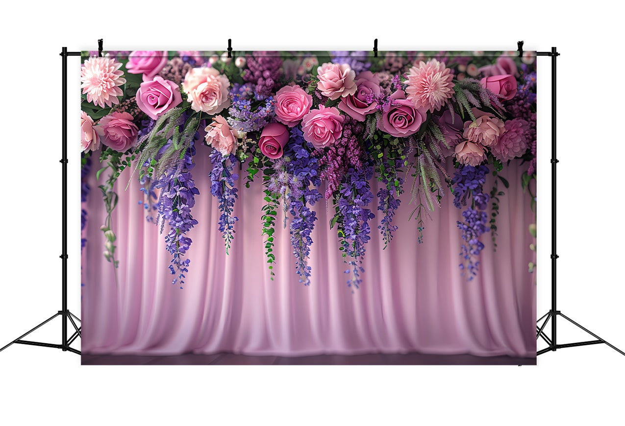 Flower Photo Backdrop Lavender Dream Rose Bouquet Backdrop BRP1-369