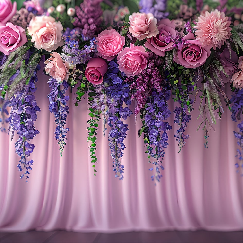 Flower Photo Backdrop Lavender Dream Rose Bouquet Backdrop BRP1-369