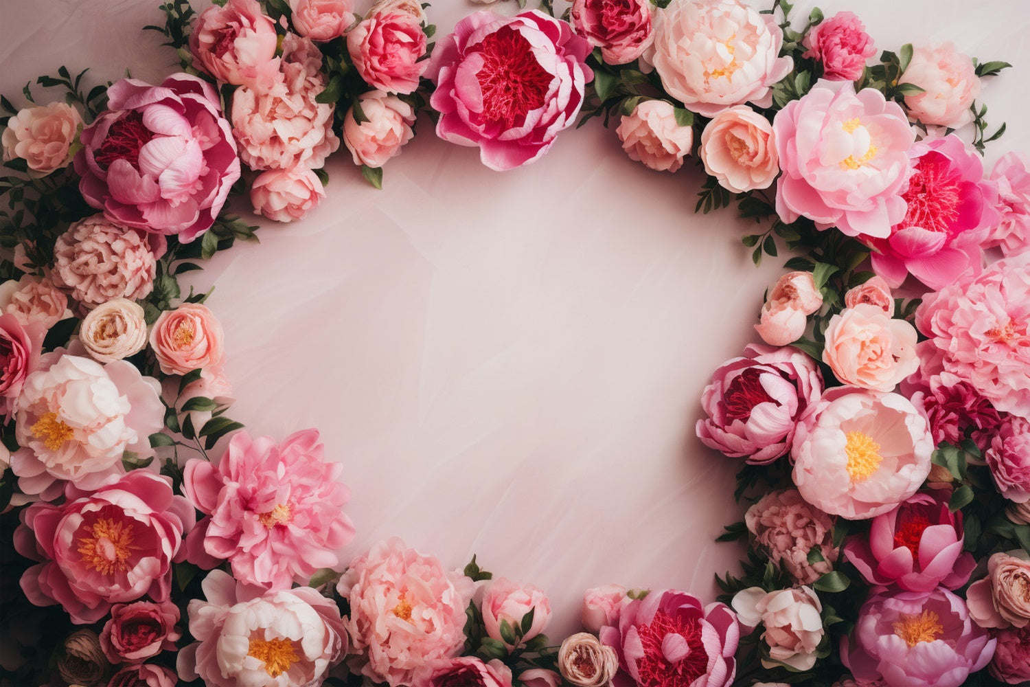 Photo Backdrop Floral Romantic Floral Border Pink Backdrop BRP1-373