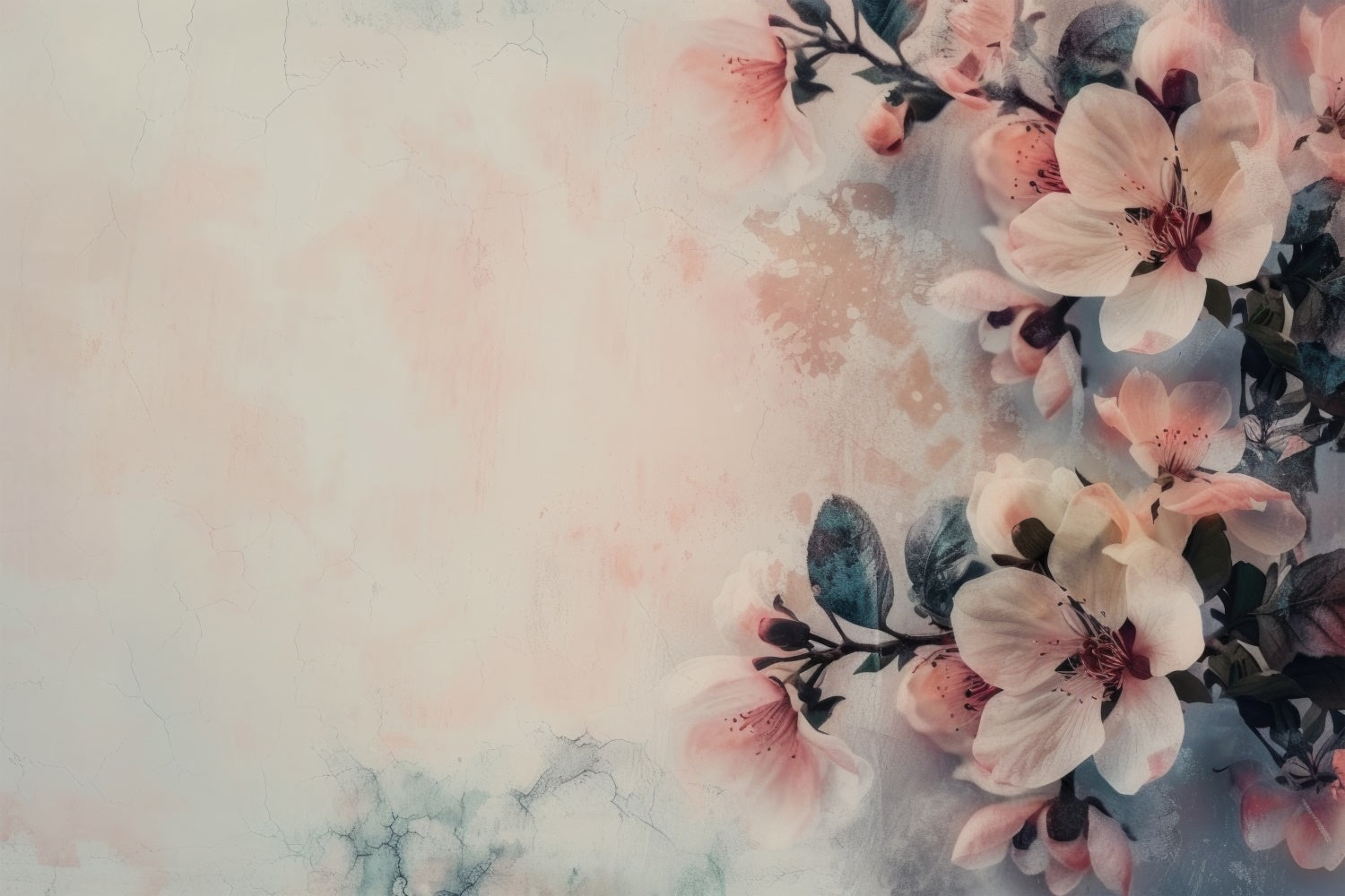 Floral Photo Backdrop Abstract Vintage Blossom Backdrop BRP1-375