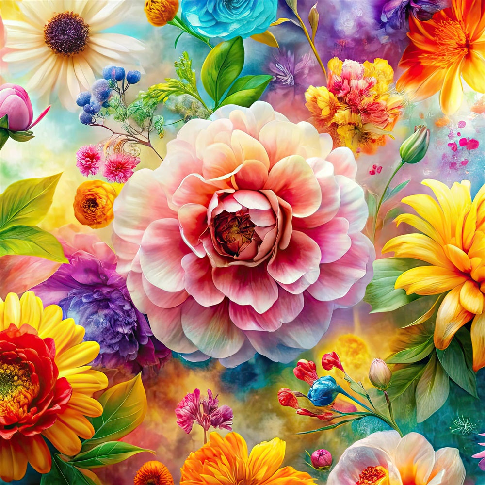 Floral Backdrops Colorful Bloom Vibrant Art Backdrop BRP1-378