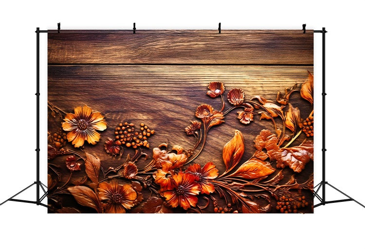 Flower Backdrops For Photography Vintage Carved Wooden Backdrop BRP1-383