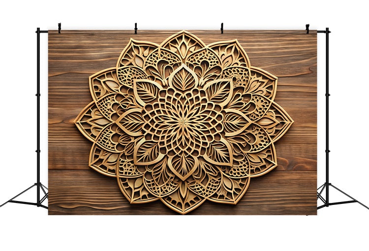 Flower Photography Backdrop Mandala Carved Wooden Backdrop BRP1-384