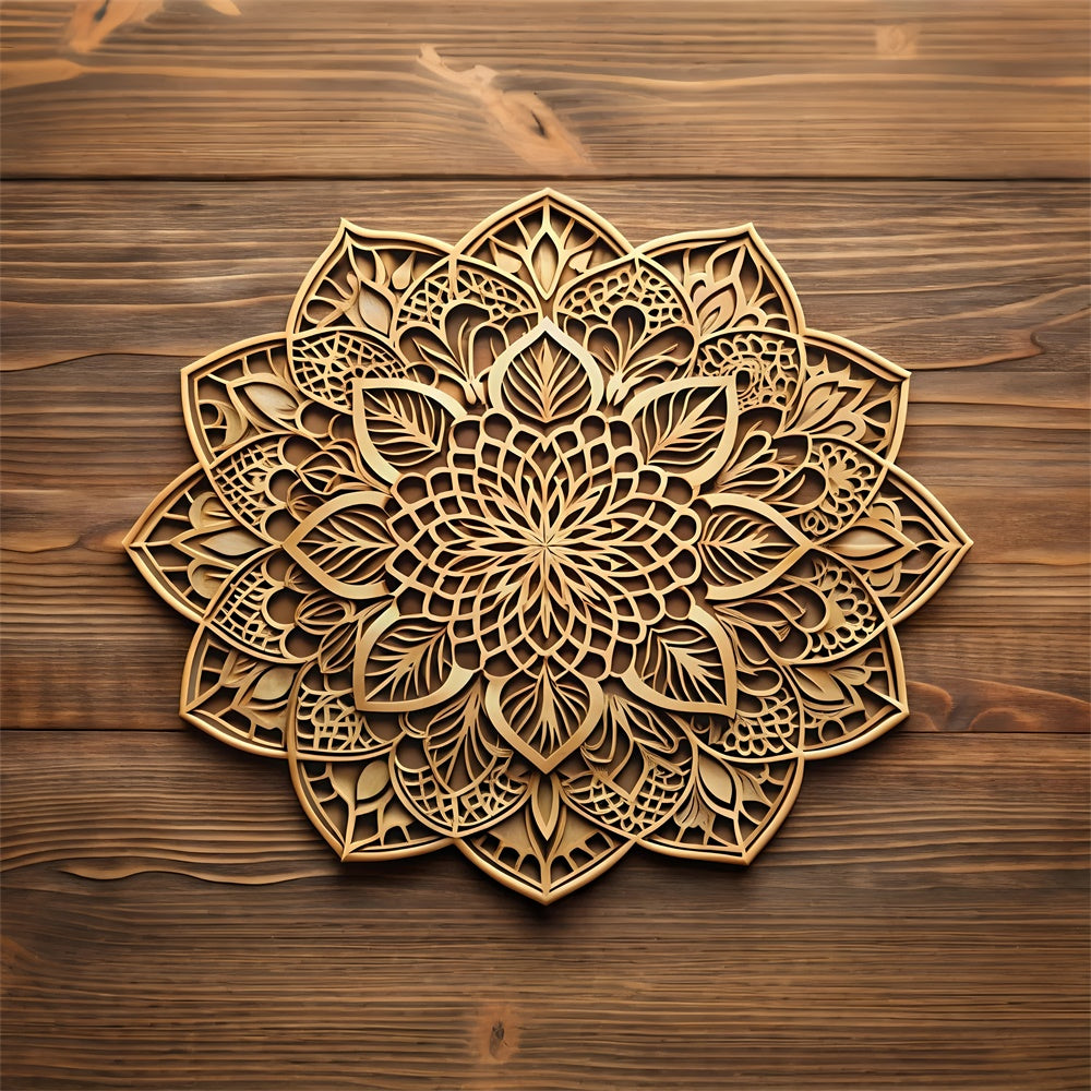 Flower Photography Backdrop Mandala Carved Wooden Backdrop BRP1-384