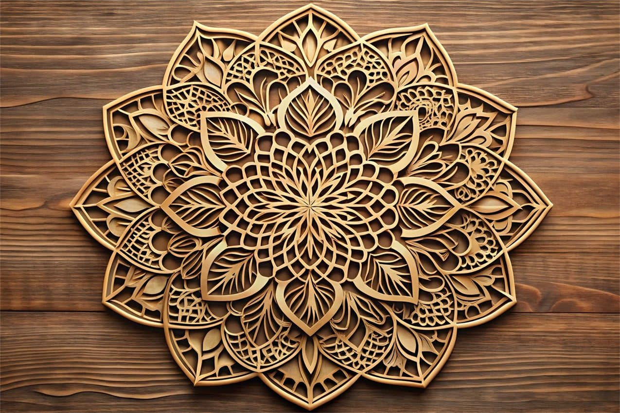 Flower Photography Backdrop Mandala Carved Wooden Backdrop BRP1-384