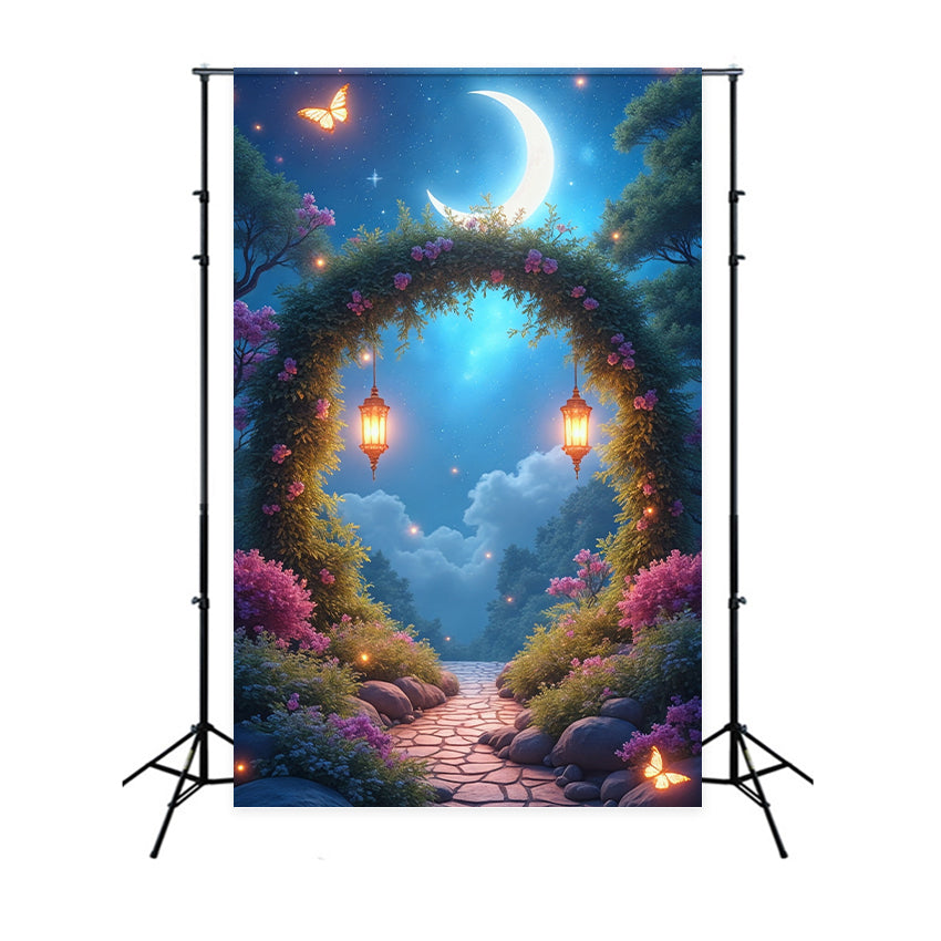 Floral Photo Backdrop Dreamy Night Romantic Garden Backdrop BRP1-390