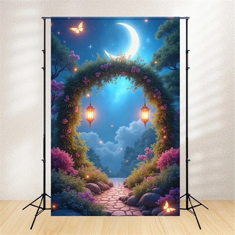 Floral Photo Backdrop Dreamy Night Romantic Garden Backdrop BRP1-390