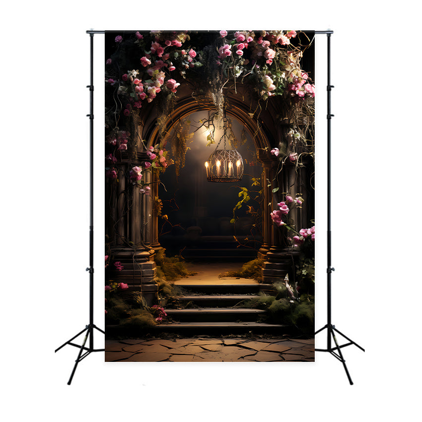 Floral Backdrop Mystical Rose Archway Candlelit Backdrop BRP1-392