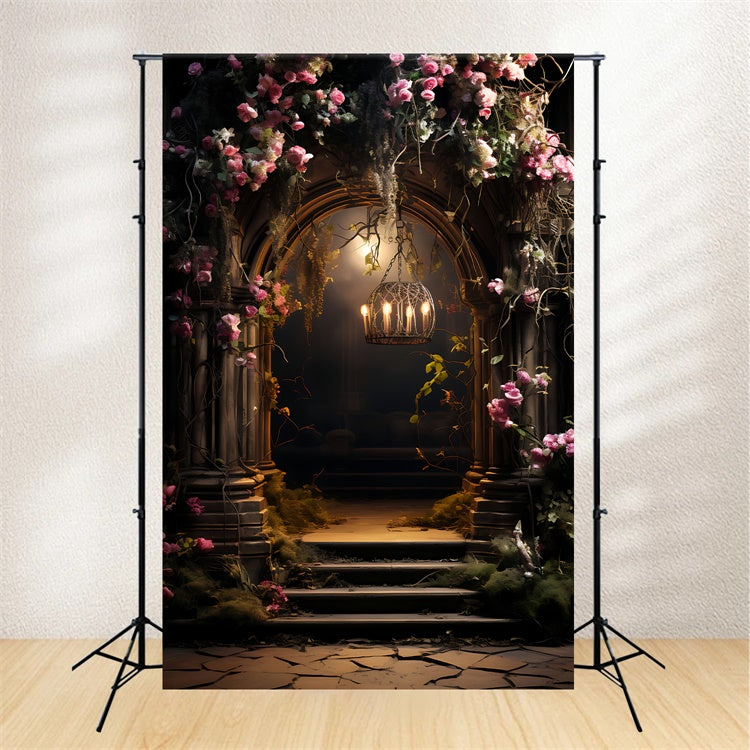 Floral Backdrop Mystical Rose Archway Candlelit Backdrop BRP1-392