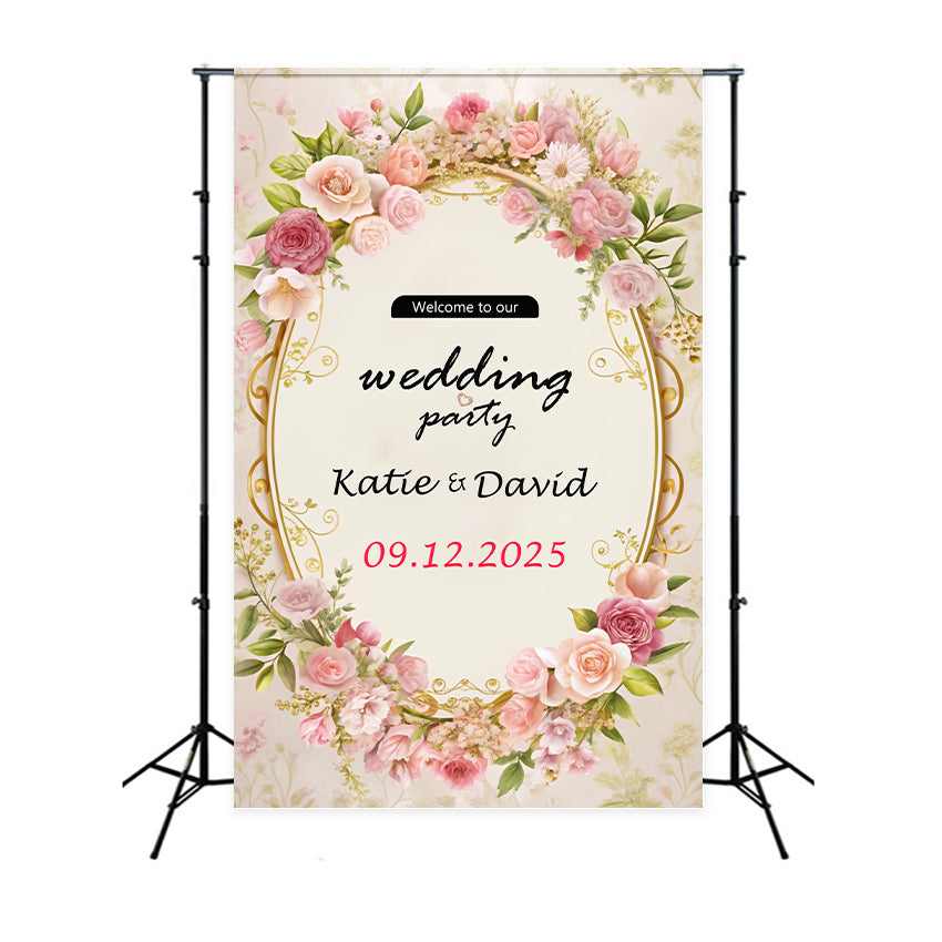 Custom Wedding Backdrops Elegant Floral Party Backdrop BRP1-393