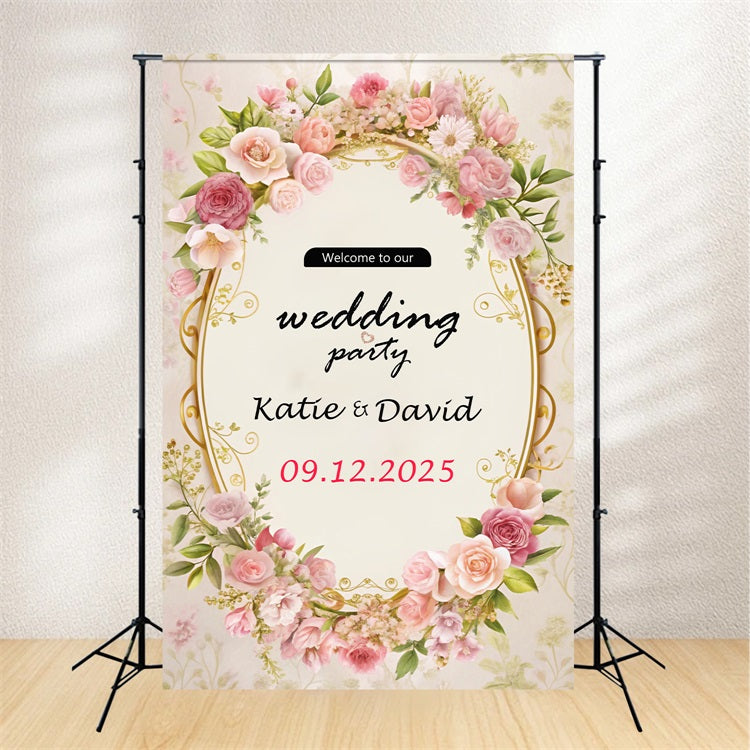 Custom Wedding Backdrops Elegant Floral Party Backdrop BRP1-393