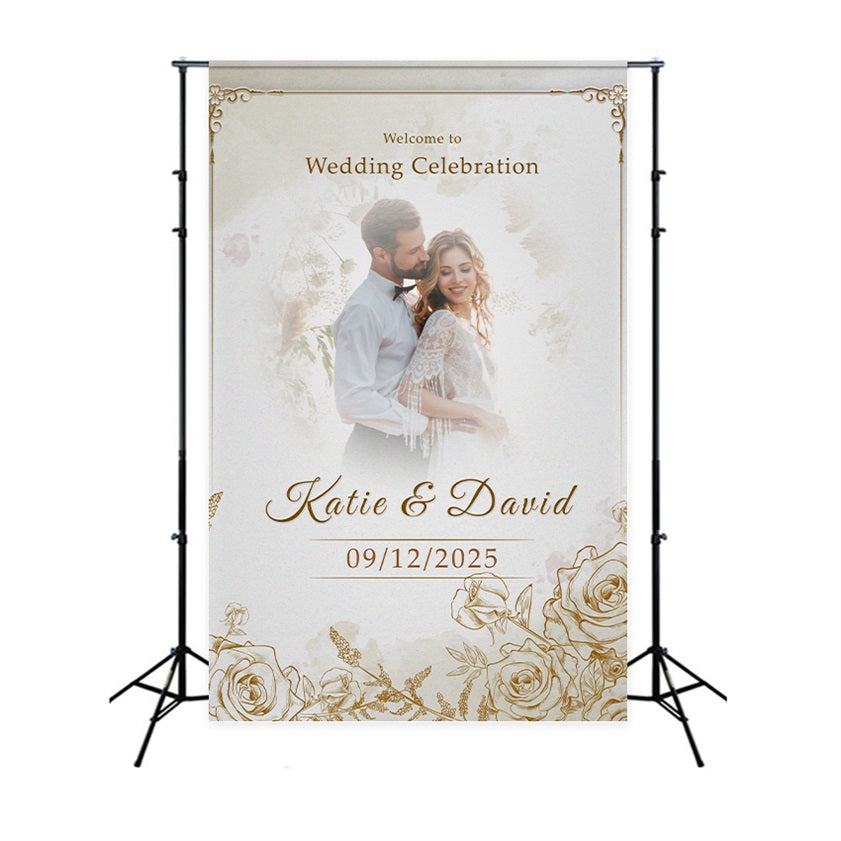 Custom Wedding Backdrop Graceful Celebration Floral Backdrop BRP1-395