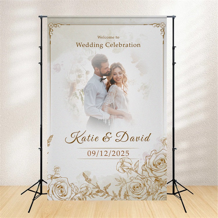 Custom Wedding Backdrop Graceful Celebration Floral Backdrop BRP1-395