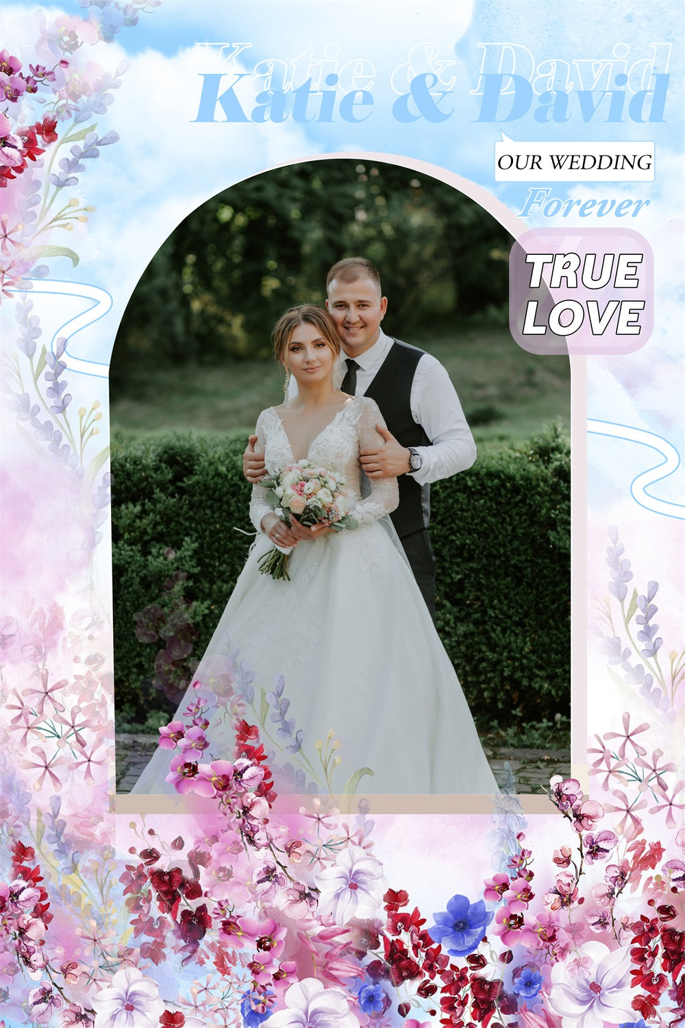 Custom Backdrops Weddings Romantic Blossoms Love Backdrop BRP1-399