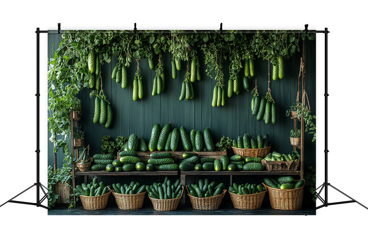 Photo Backdrop Spring Lush Green Hanging Cucumbers Backdrop BRP1-4