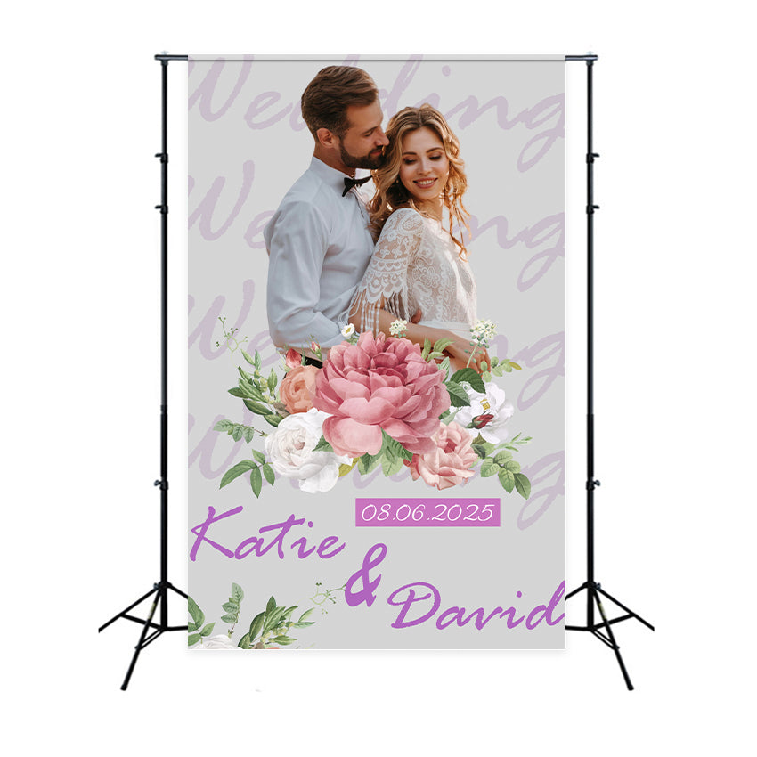 Wedding Backdrop Custom Floral Celebration Peach Roses Backdrop BRP1-401