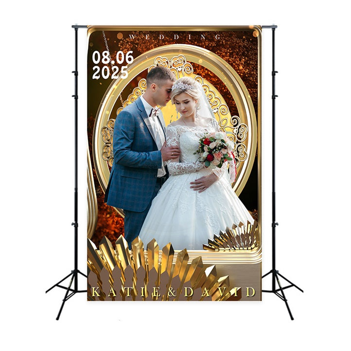 Personalized Backdrop Wedding Golden Glow Photography Backdrop BRP1-404