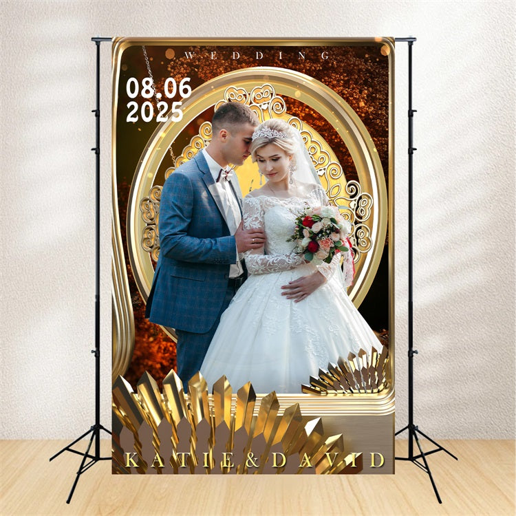 Personalized Backdrop Wedding Golden Glow Photography Backdrop BRP1-404