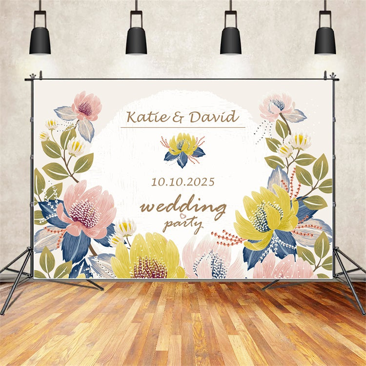 Personalized Wedding Backdrop Soft Pastel Bliss Backdrop BRP1-413