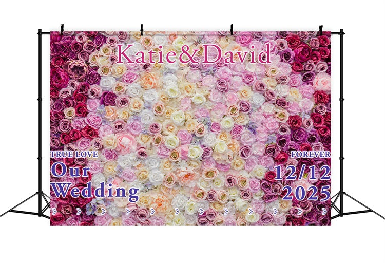 Custom Wedding Photo Backdrop Timeless Floral Romance Backdrop BRP1-421