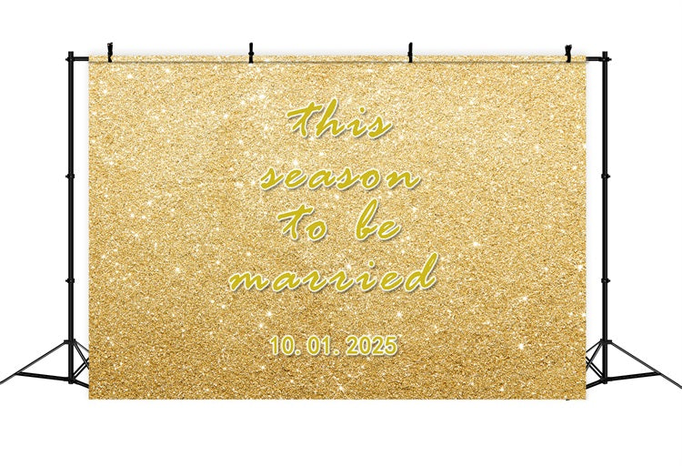 Personalized Photo Backdrop Wedding Golden Glitter Elegant Backdrop BRP1-424