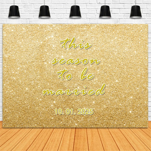 Personalized Photo Backdrop Wedding Golden Glitter Elegant Backdrop BRP1-424