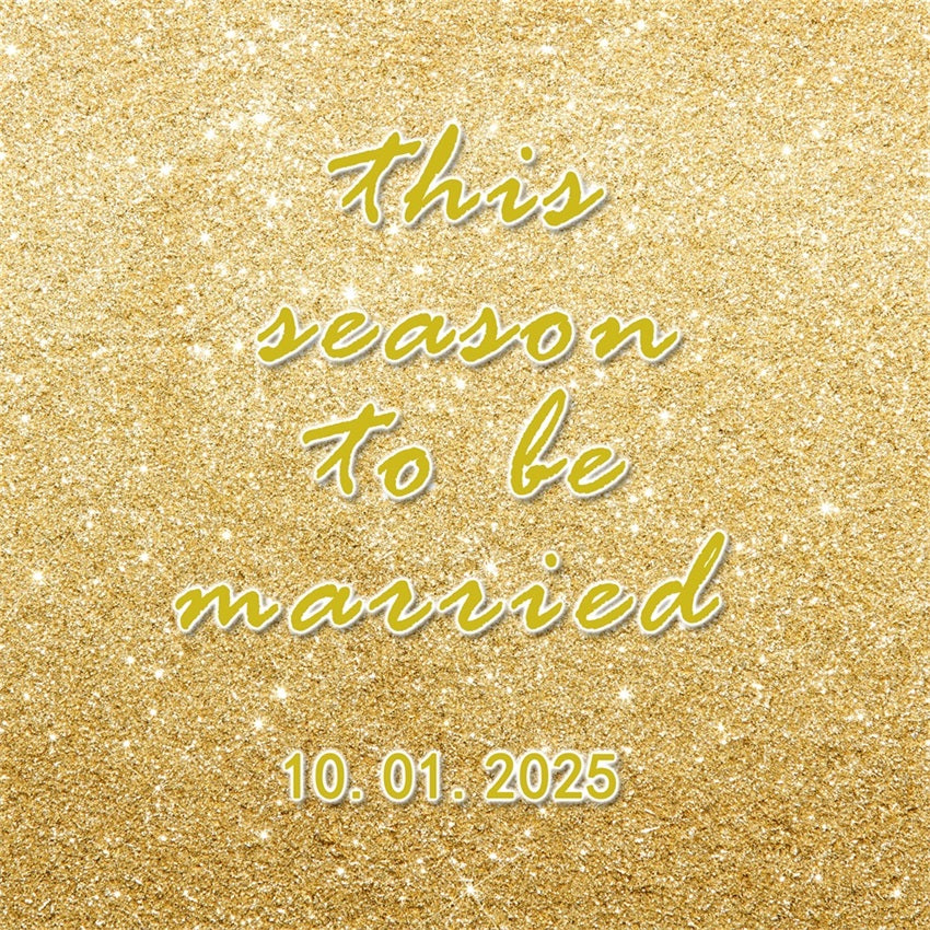 Personalized Photo Backdrop Wedding Golden Glitter Elegant Backdrop BRP1-424