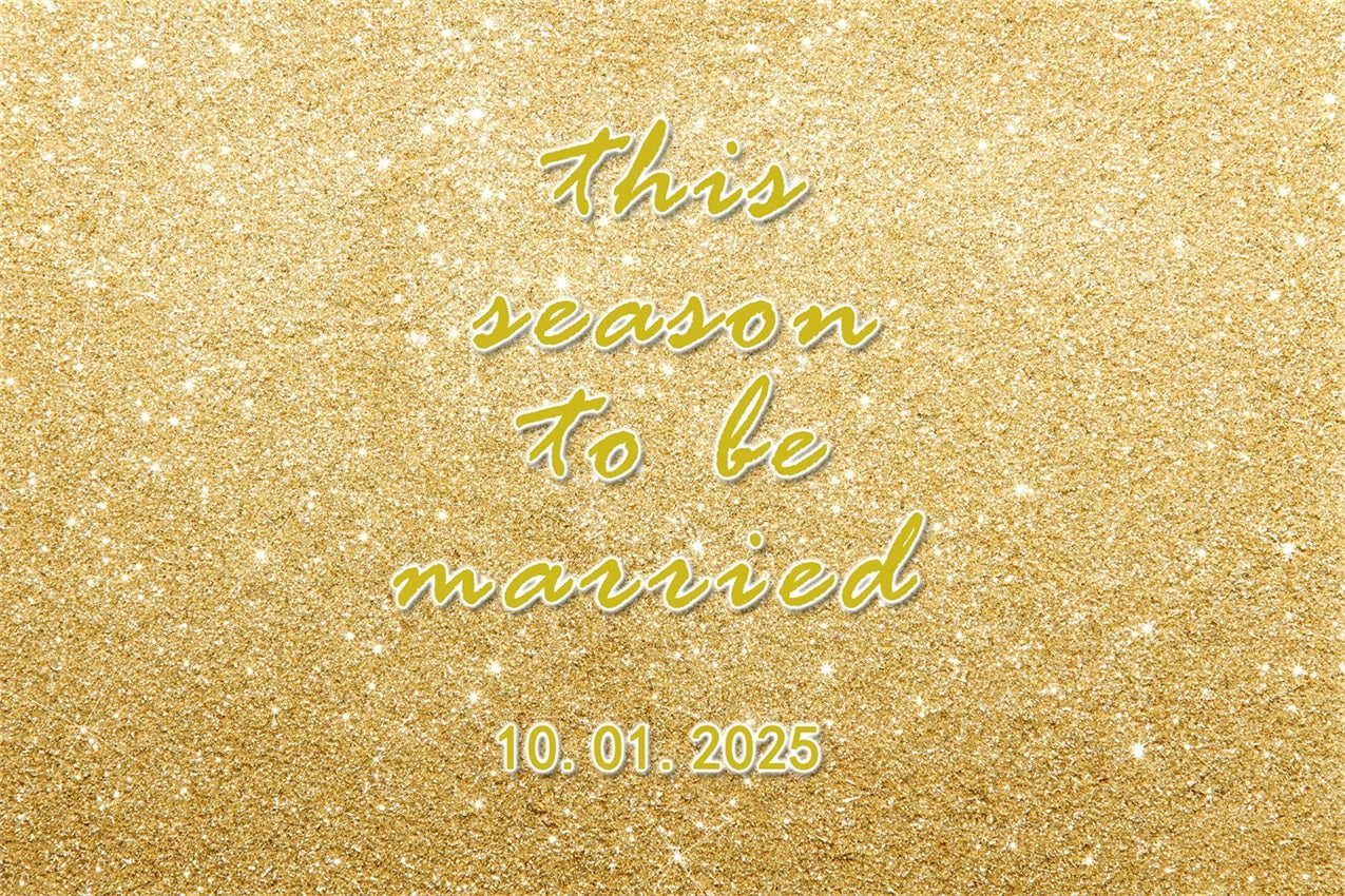 Personalized Photo Backdrop Wedding Golden Glitter Elegant Backdrop BRP1-424