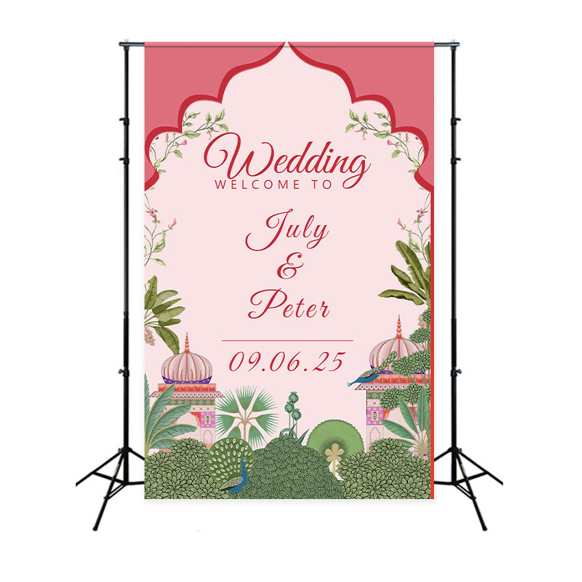 Custom Wedding Photo Booth Backdrop Floral Love Story Backdrop BRP1-426