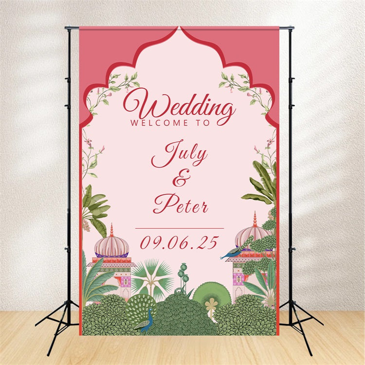 Custom Wedding Photo Booth Backdrop Floral Love Story Backdrop BRP1-426