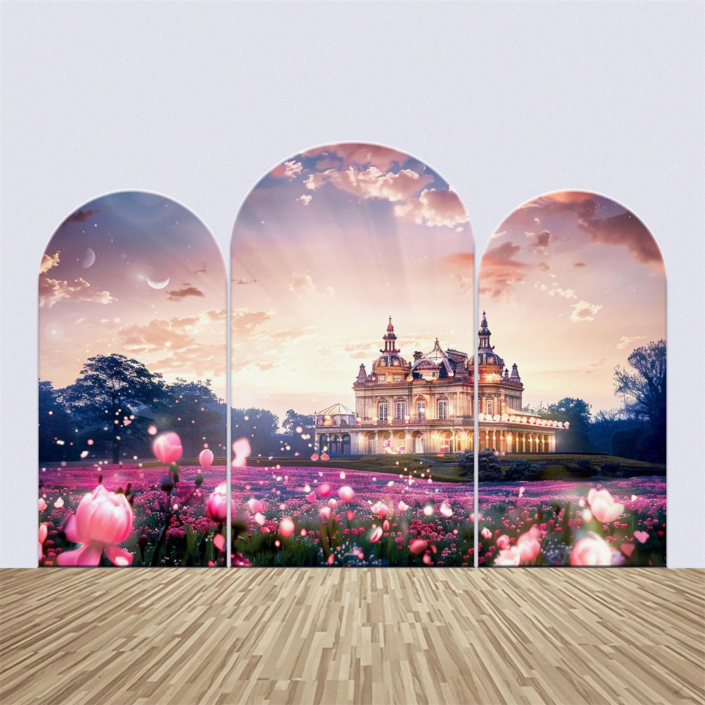 Wedding Backdrop Personalized Dreamy Castle Floral Arch Backdrop Kit BRP1-437