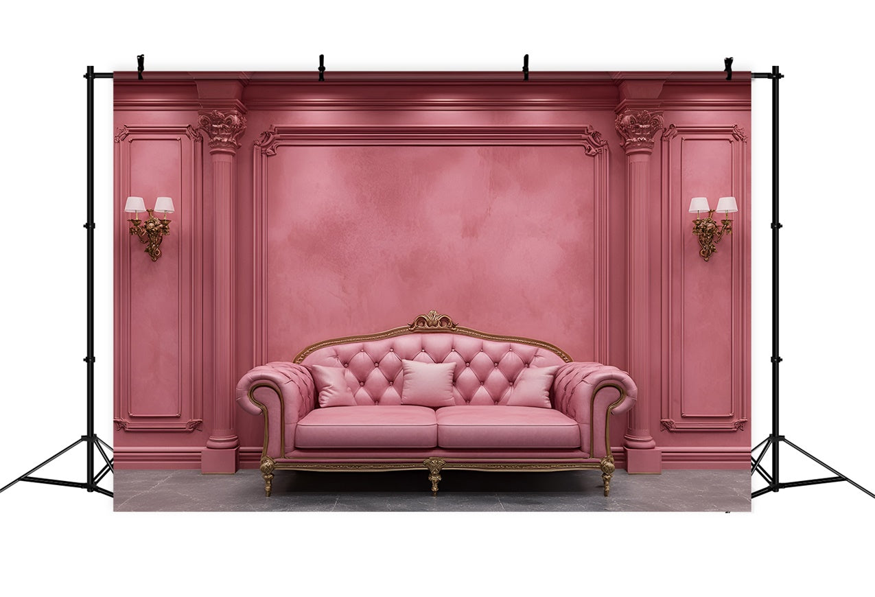 Boudoir Backdrop Luxurious Pink Sofa Vintage Backdrop BRP1-441