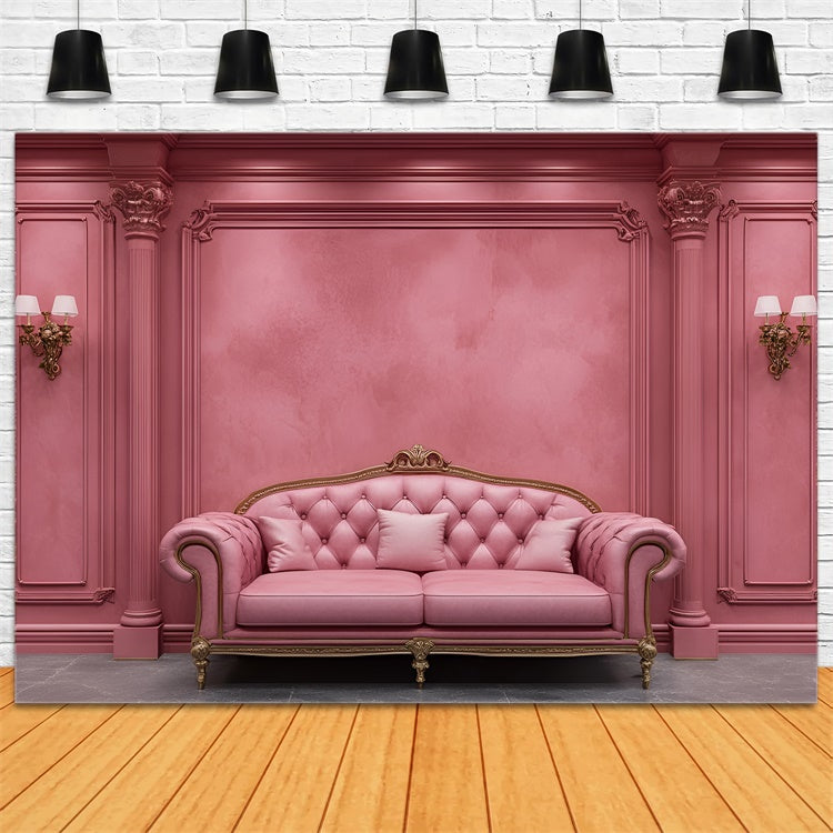 Boudoir Backdrop Luxurious Pink Sofa Vintage Backdrop BRP1-441