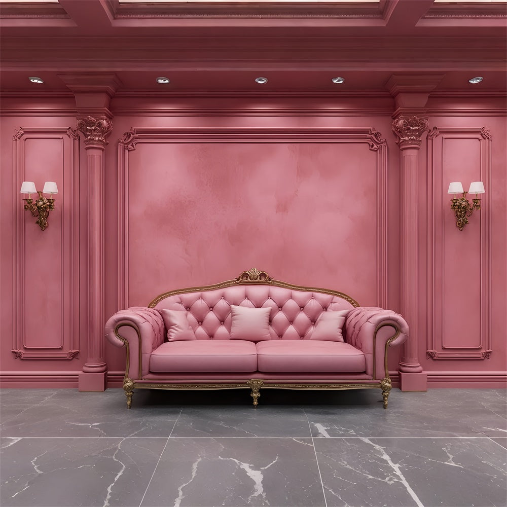 Boudoir Backdrop Luxurious Pink Sofa Vintage Backdrop BRP1-441