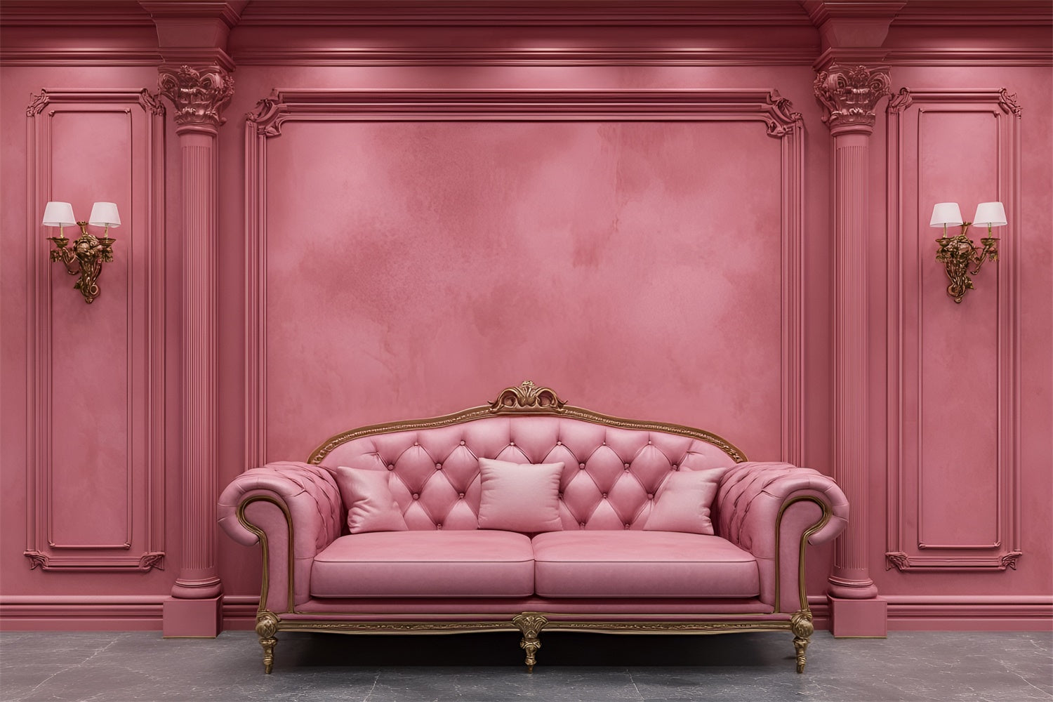 Boudoir Backdrop Luxurious Pink Sofa Vintage Backdrop BRP1-441