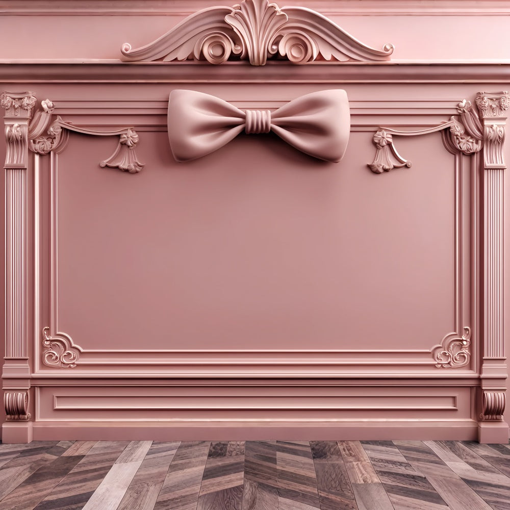 Boudoir Photography Backdrops Pink Bow Vintage Backdrop BRP1-443