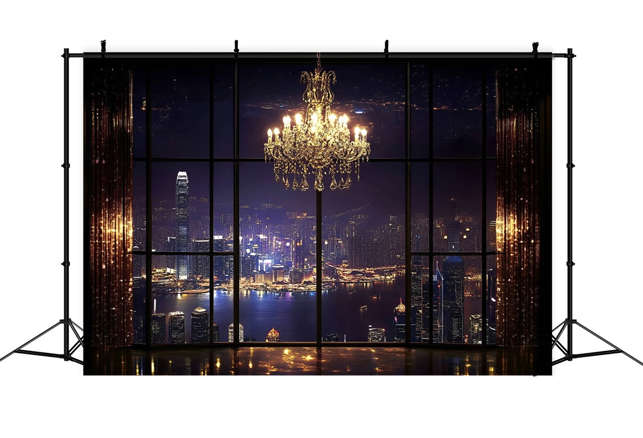 Boudoir Backdrops Cityscape Crystal Chandelier Backdrop BRP1-448