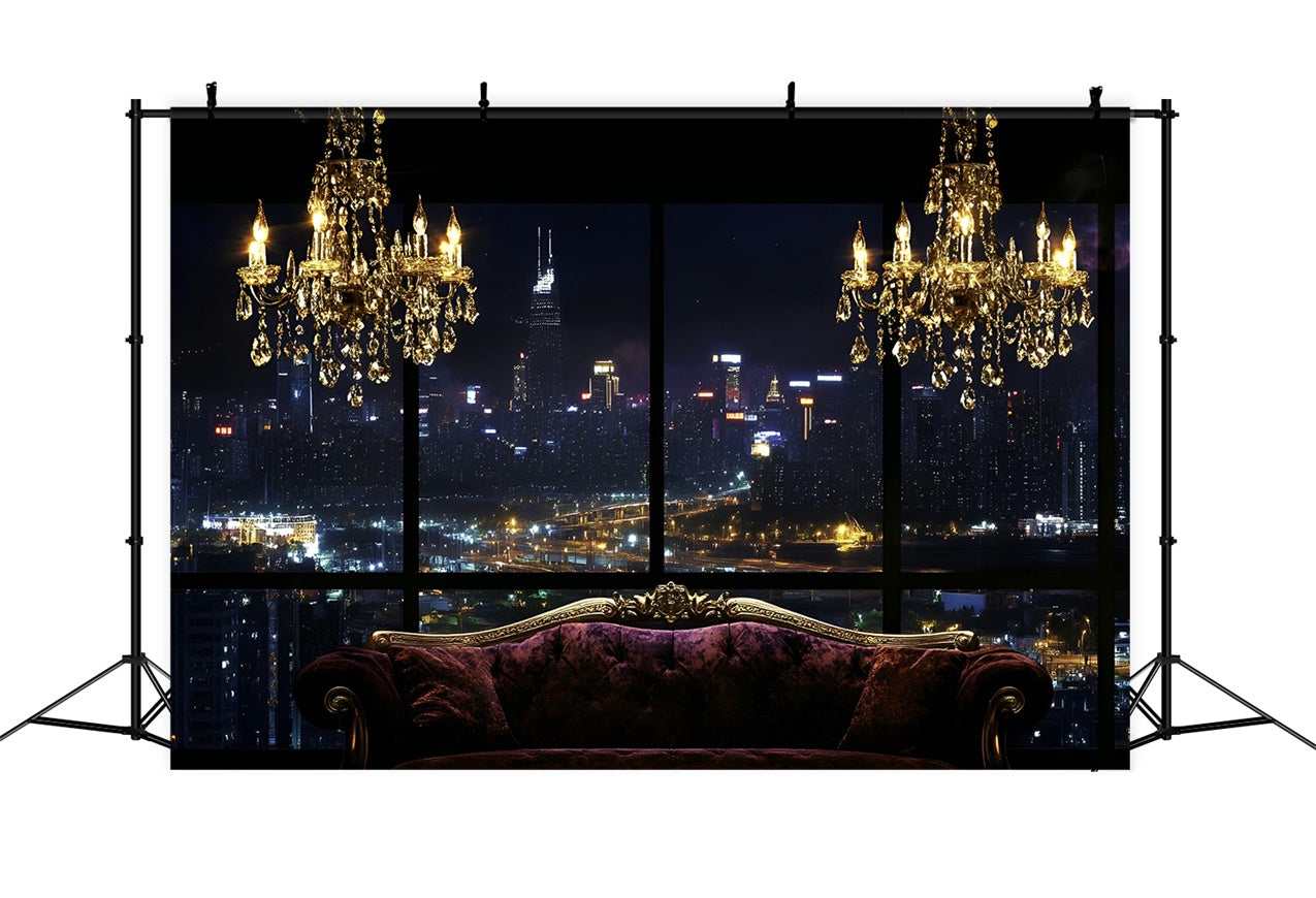 Boudoir Photo Backdrops Evening Cityscape Sofa Backdrop BRP1-449