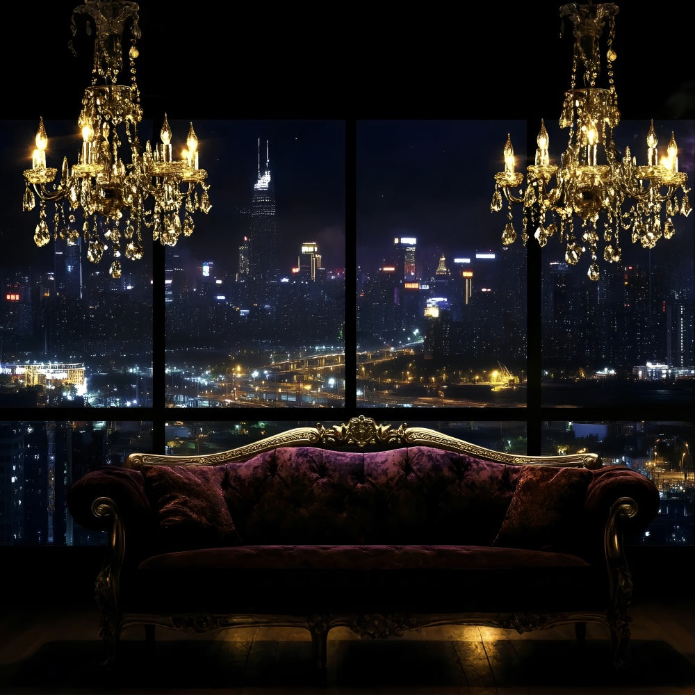 Boudoir Photo Backdrops Evening Cityscape Sofa Backdrop BRP1-449