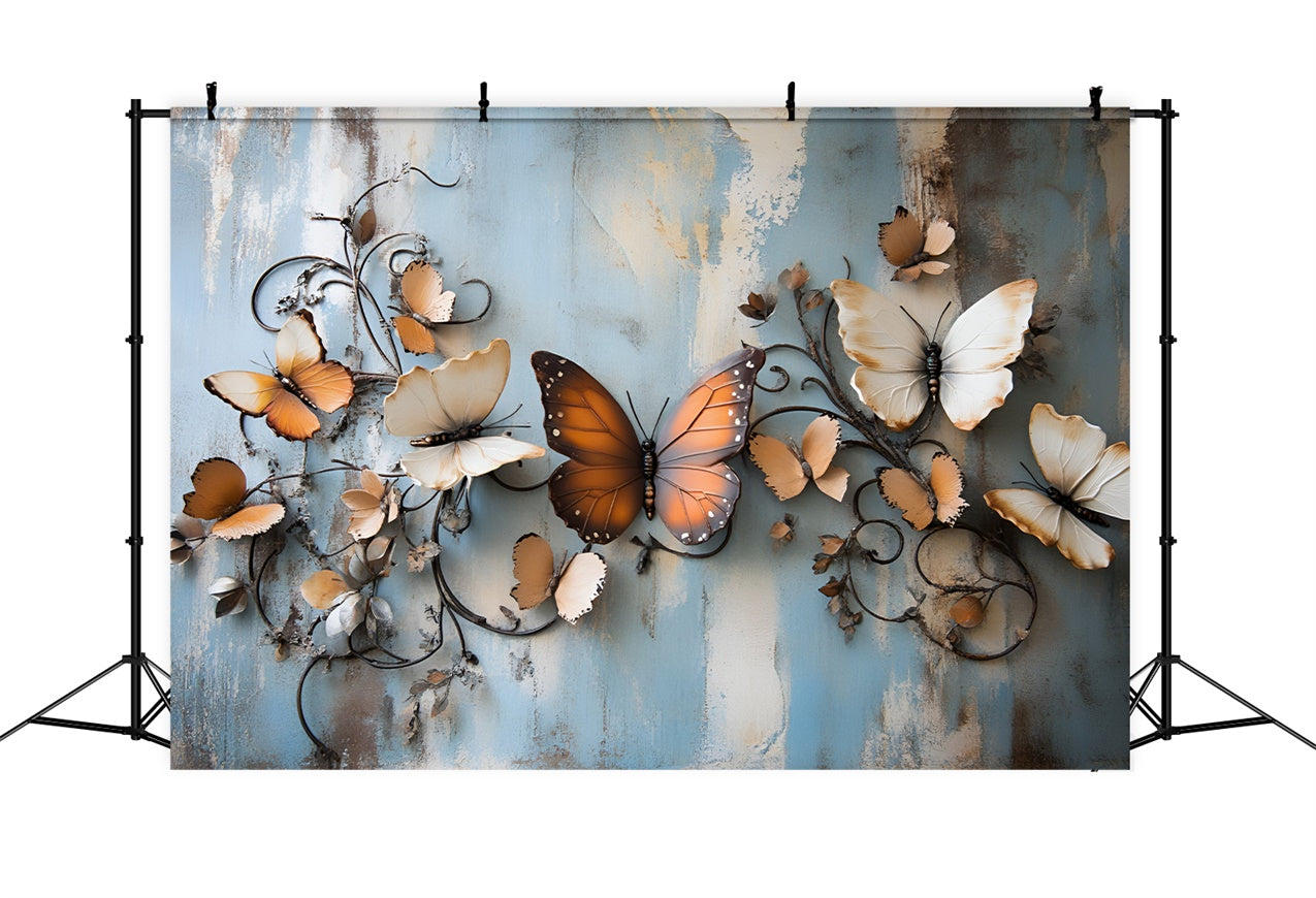 Boudoir Backdrop Rustic Butterfly Weathered Wall Backdrop BRP1-453