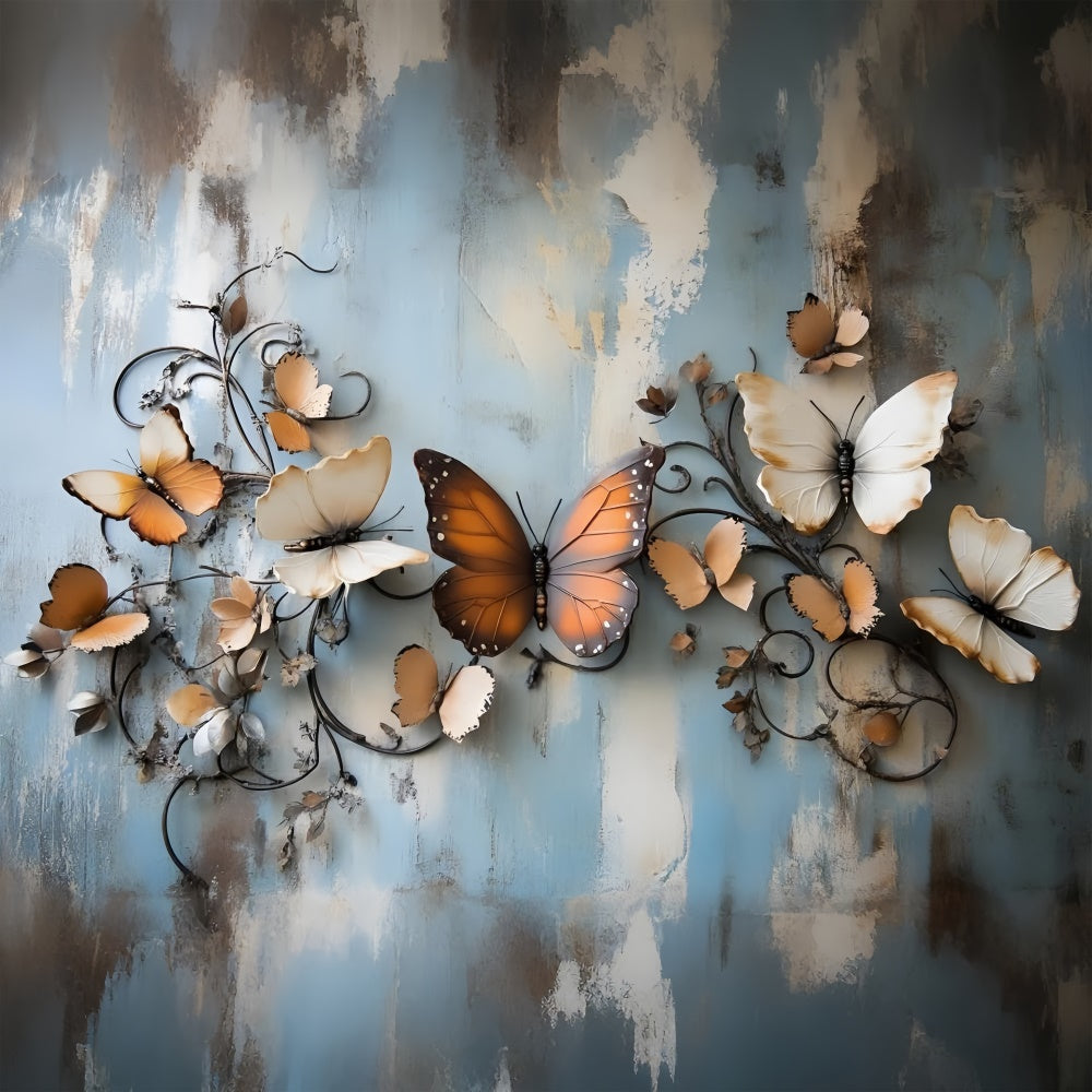 Boudoir Backdrop Rustic Butterfly Weathered Wall Backdrop BRP1-453