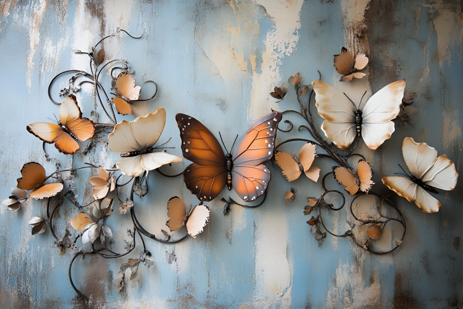 Boudoir Backdrop Rustic Butterfly Weathered Wall Backdrop BRP1-453