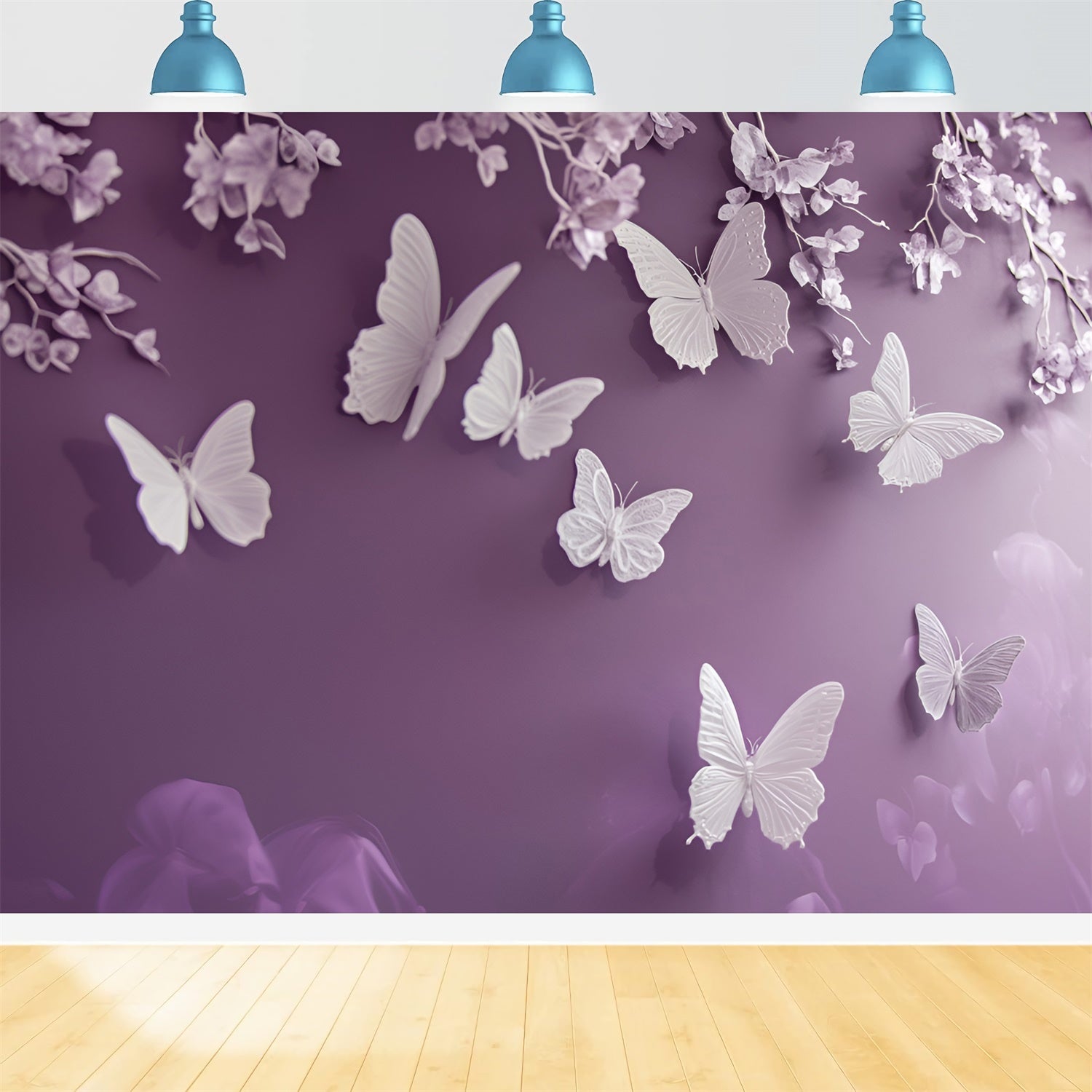 Boudoir Backdrop Delicate Orchid Butterfly Backdrop BRP1-456