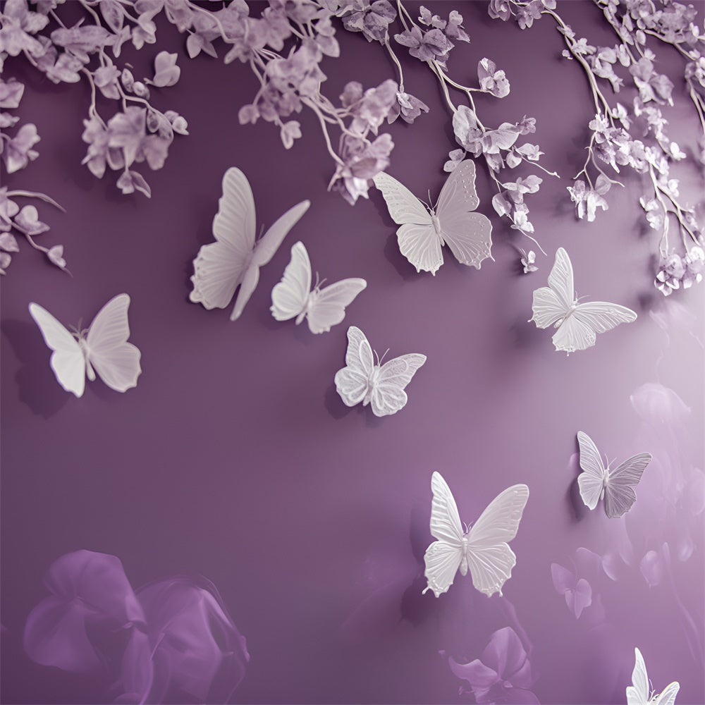 Boudoir Backdrop Delicate Orchid Butterfly Backdrop BRP1-456