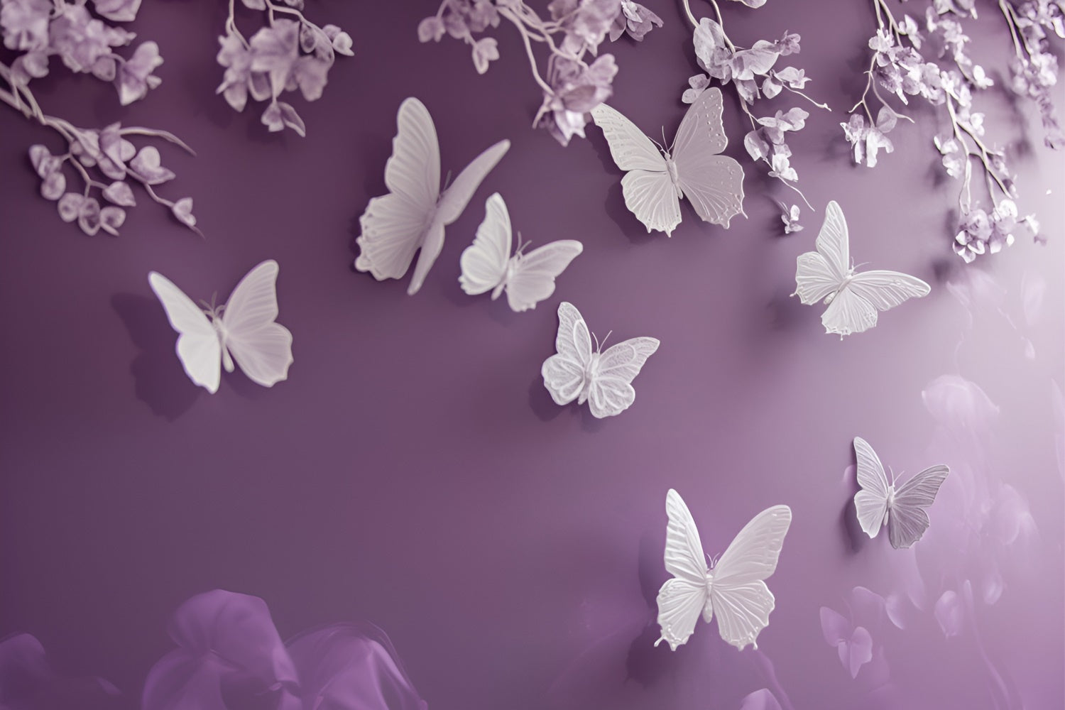 Boudoir Backdrop Delicate Orchid Butterfly Backdrop BRP1-456